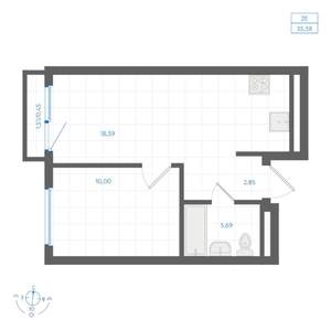 1-к квартира, вторичка, 35м2, 3/4 этаж