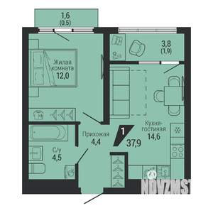 1-к квартира, вторичка, 38м2, 8/31 этаж