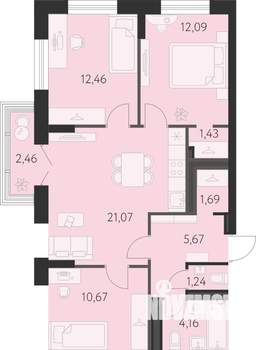 3-к квартира, вторичка, 71м2, 11/31 этаж