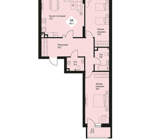 3-к квартира, вторичка, 91м2, 2/25 этаж