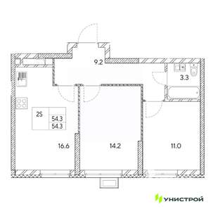 2-к квартира, вторичка, 54м2, 6/31 этаж