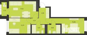 2-к квартира, вторичка, 63м2, 5/11 этаж