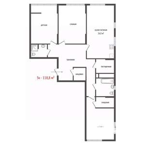 3-к квартира, вторичка, 119м2, 14/32 этаж