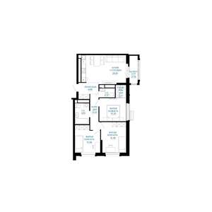3-к квартира, строящийся дом, 75м2, 23/30 этаж