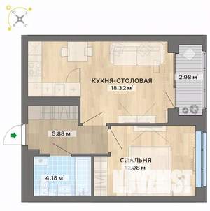 1-к квартира, строящийся дом, 43м2, 12/29 этаж