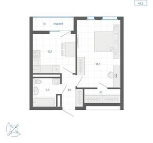 1-к квартира, вторичка, 42м2, 31/32 этаж