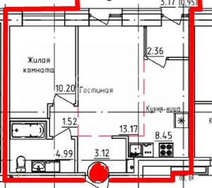 2-к квартира, вторичка, 44м2, 7/7 этаж
