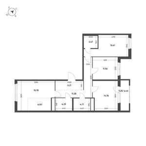 3-к квартира, вторичка, 95м2, 8/11 этаж
