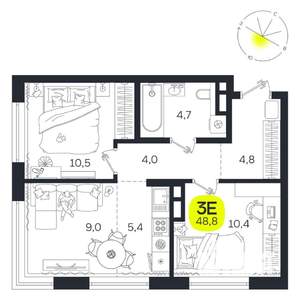3-к квартира, вторичка, 49м2, 9/27 этаж