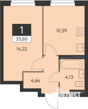 1-к квартира, вторичка, 34м2, 15/31 этаж