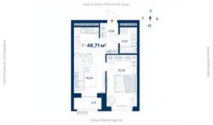 1-к квартира, вторичка, 47м2, 10/31 этаж