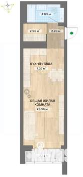Студия квартира, строящийся дом, 41м2, 29/29 этаж