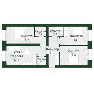 3-к квартира, вторичка, 80м2, 1/4 этаж