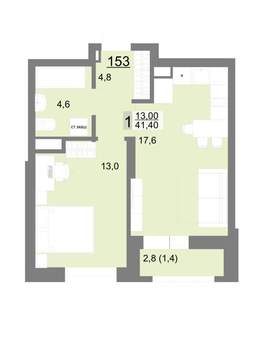 1-к квартира, вторичка, 41м2, 18/26 этаж