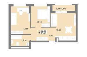 2-к квартира, вторичка, 54м2, 8/22 этаж