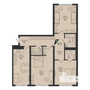 3-к квартира, вторичка, 105м2, 3/31 этаж