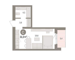 Студия квартира, вторичка, 31м2, 4/15 этаж