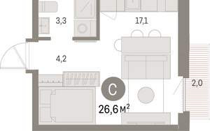 Студия квартира, вторичка, 27м2, 7/9 этаж