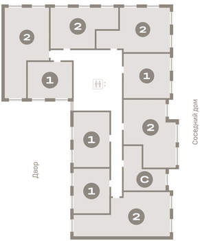 2-к квартира, вторичка, 64м2, 4/15 этаж