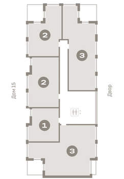 2-к квартира, вторичка, 54м2, 6/16 этаж