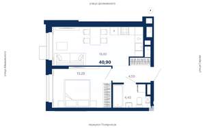 1-к квартира, вторичка, 41м2, 13/29 этаж