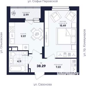 1-к квартира, вторичка, 38м2, 5/17 этаж