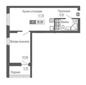 Студия квартира, вторичка, 36м2, 13/26 этаж