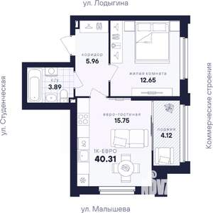 1-к квартира, вторичка, 40м2, 23/33 этаж
