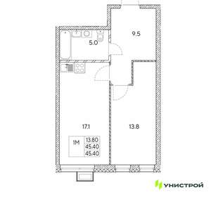 1-к квартира, вторичка, 45м2, 15/30 этаж