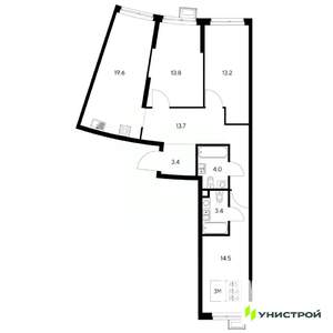 3-к квартира, вторичка, 86м2, 4/31 этаж