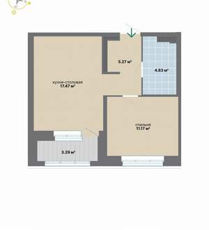 1-к квартира, вторичка, 42м2, 3/24 этаж