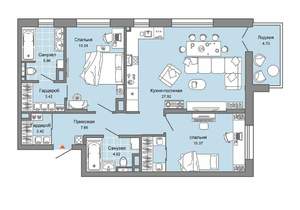 2-к квартира, сданный дом, 84м2, 4/8 этаж
