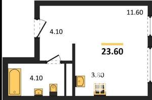 Студия квартира, вторичка, 20м2, 5/25 этаж
