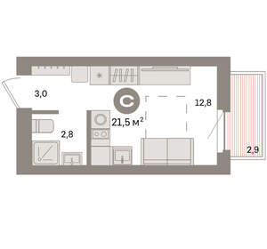Студия квартира, вторичка, 22м2, 5/16 этаж