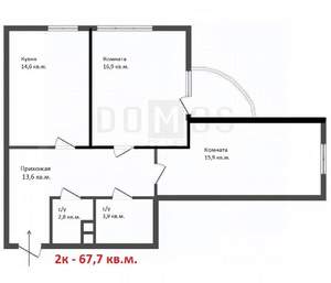 2-к квартира, вторичка, 68м2, 23/27 этаж