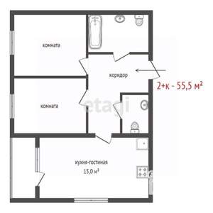 2-к квартира, вторичка, 56м2, 20/25 этаж