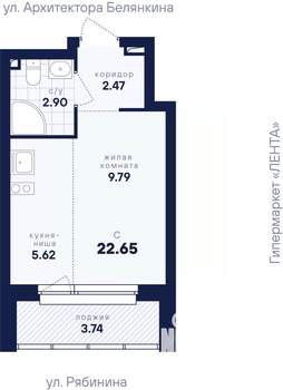 Студия квартира, вторичка, 23м2, 4/26 этаж