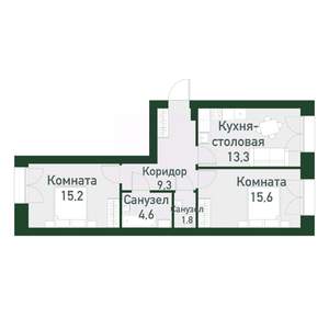 2-к квартира, вторичка, 60м2, 3/4 этаж