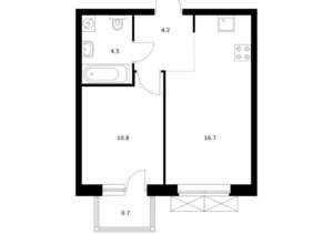 1-к квартира, вторичка, 37м2, 9/24 этаж