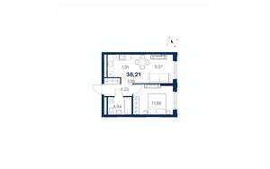 1-к квартира, вторичка, 38м2, 2/28 этаж