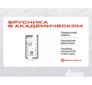 Студия квартира, вторичка, 20м2, 4/9 этаж