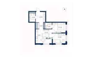 2-к квартира, вторичка, 61м2, 15/28 этаж