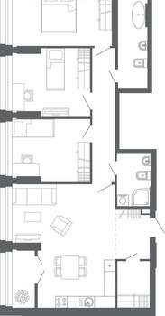 3-к квартира, вторичка, 101м2, 19/24 этаж