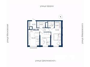2-к квартира, вторичка, 59м2, 4/33 этаж