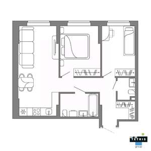 3-к квартира, вторичка, 59м2, 10/32 этаж