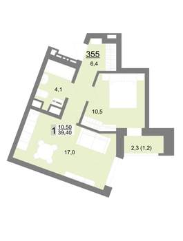 1-к квартира, вторичка, 39м2, 18/18 этаж