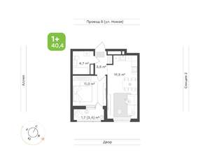 1-к квартира, вторичка, 40м2, 10/17 этаж
