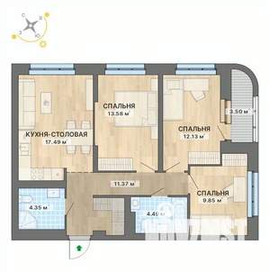 3-к квартира, вторичка, 77м2, 14/25 этаж