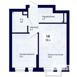 1-к квартира, вторичка, 38м2, 6/18 этаж