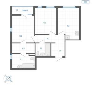2-к квартира, вторичка, 61м2, 28/32 этаж